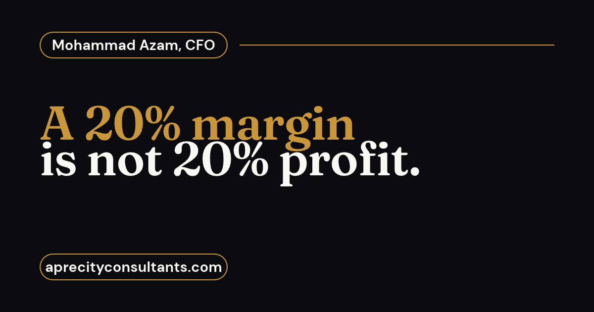 A 20% margin is not 20% profit.